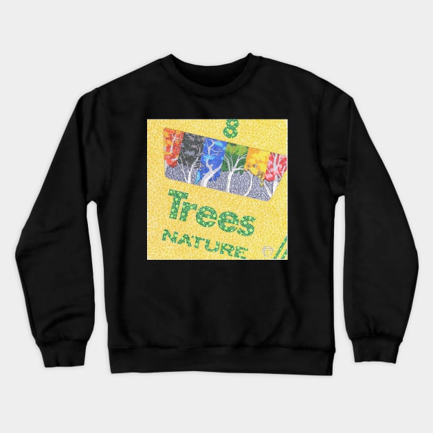 Colorful Trees Nature Collection Circle Design Crewneck Sweatshirt by pbdotman